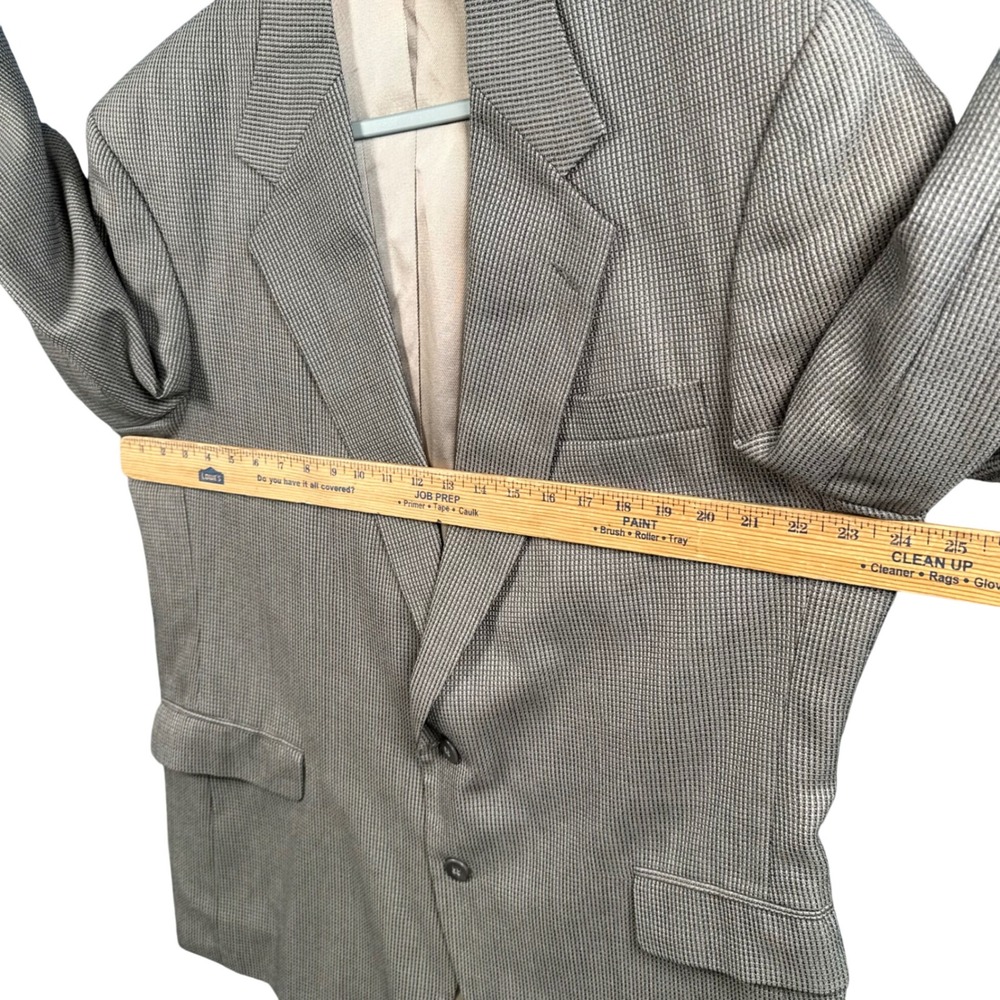 VTG Haggar City Casuals Blazer 46R Brown Micro Check Old Money Sport Coat USA - Picture 8 of 13
